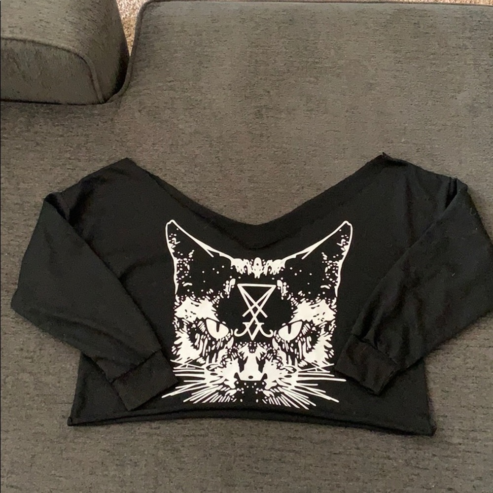 Cut up crop top sweater